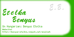 etelka benyus business card